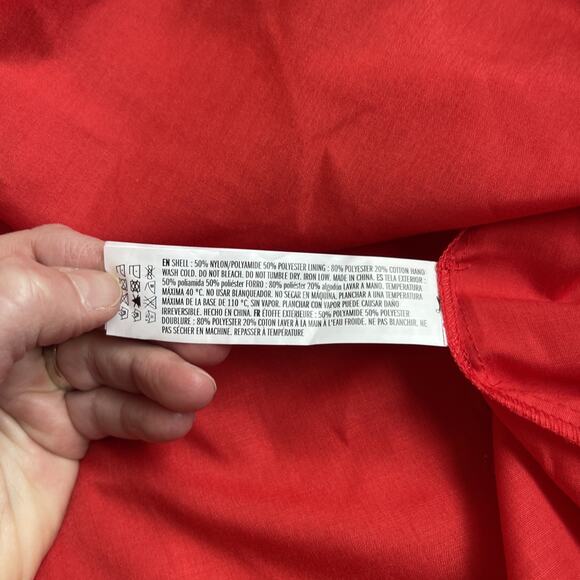 Tuckernuck Hyacinth House Courtney Red Shirred Bodice Mini Dress Sz Medium - Picture 12 of 12